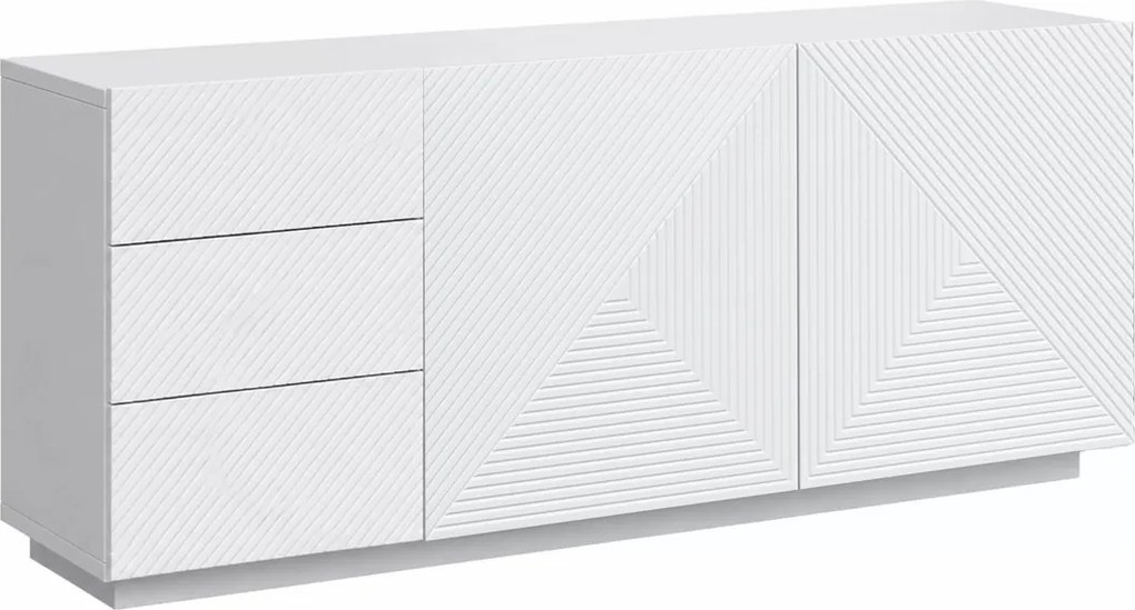 Komoda Asha 167 cm dwudrzwiowa z szufladami - biały mat