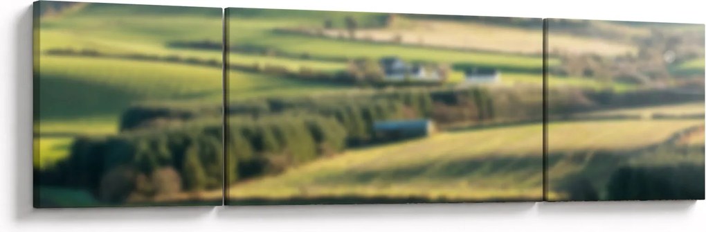 Obraz - Drewniana półka z krajobrazem (170x50 cm)