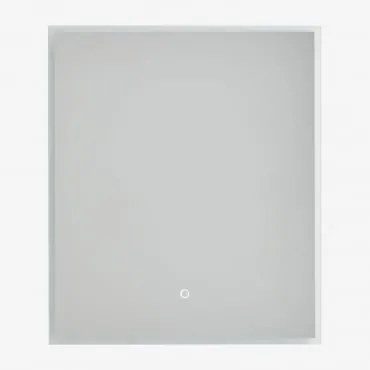 Prostokątne Lustro Ścienne Do Łazienki Z Oświetleniem Led I Funkcją Przeciwmgielną Riben ↔︎ 60 Cm - Sklum