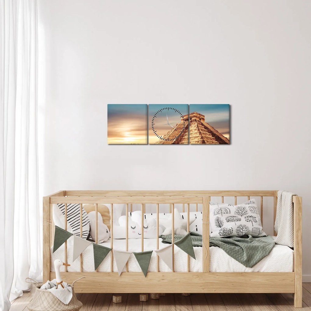 Obraz słynnego pomnika Majów (z zegarem) (90x30 cm)