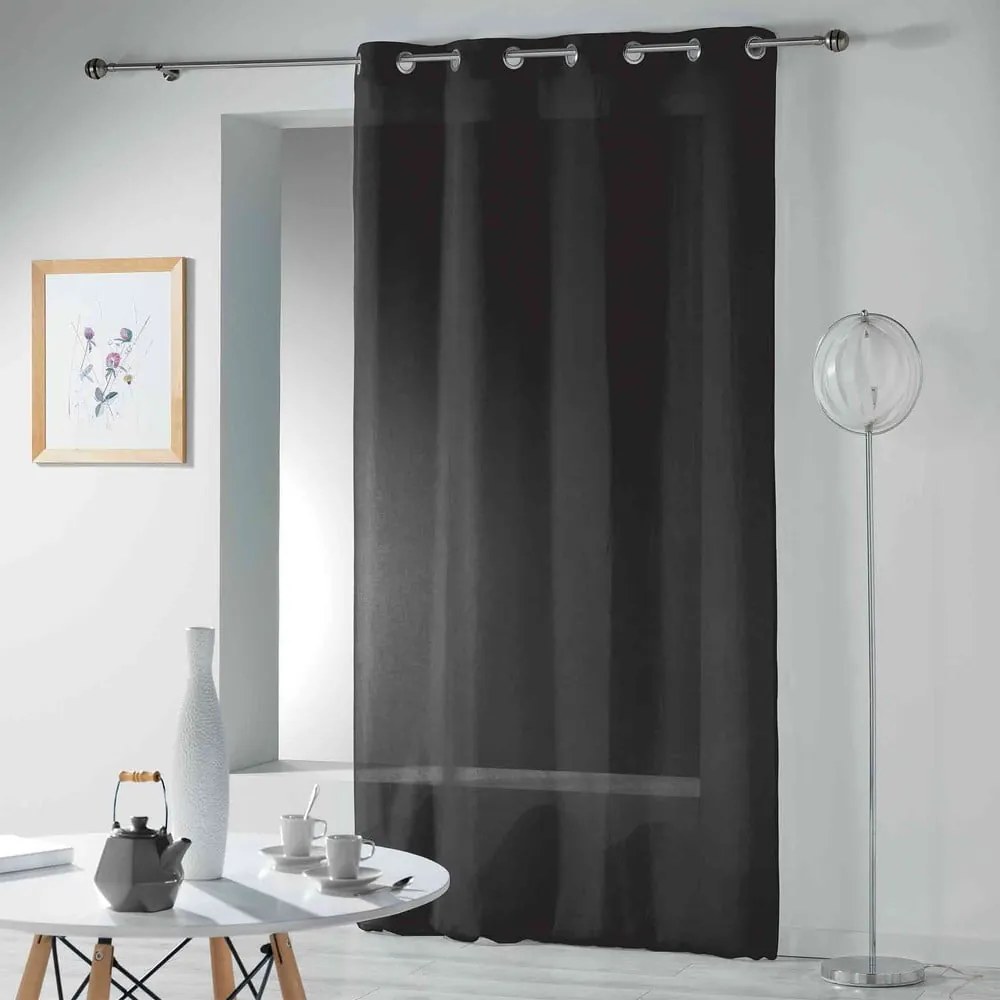 Czarna firanka 140x280 cm Telma – douceur d'intérieur