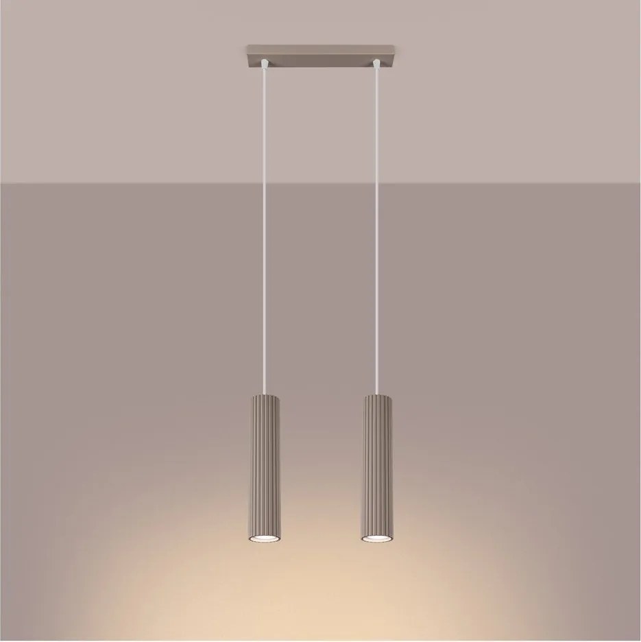 Szarobrązowa metalowa lampa wisząca Gleam – Sollux