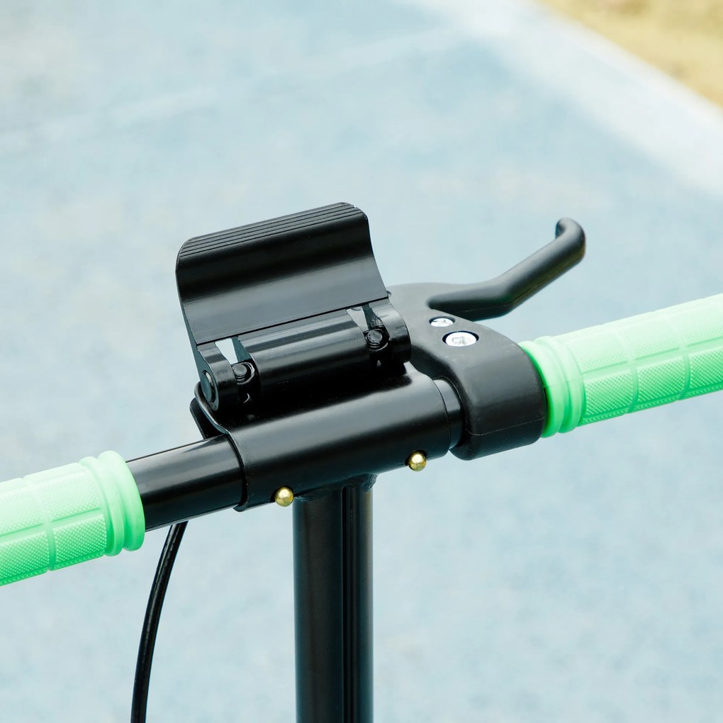 AIYAPLAY Hulajnoga dla dzieci, podwójne hamulce, metalowa rama, podnóżek, składana, 3-8 lat, Zielony