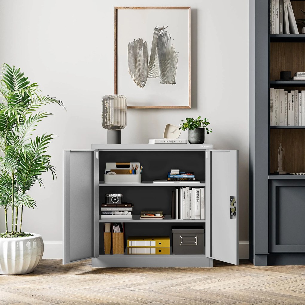 Szafka na segregatory zamykana BEATA, 900 x 930 x 400 mm, szara