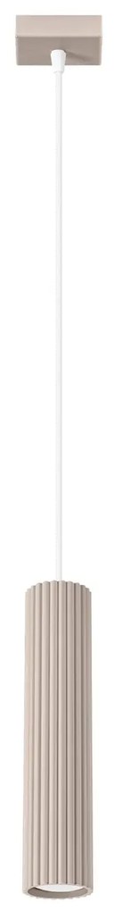 Lampa wisząca KARBON 1 taupe ryflowana SOLLUX  LIGHTING