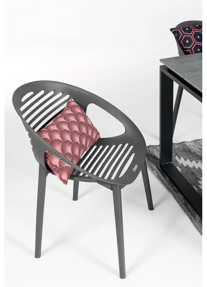 Szary zestaw mebli ogrodowych z 6 krzesłami Le Bonom Joanna Strong