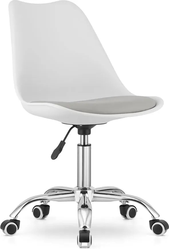 Skandynawski biało-szary obrotowy fotel S2-T98