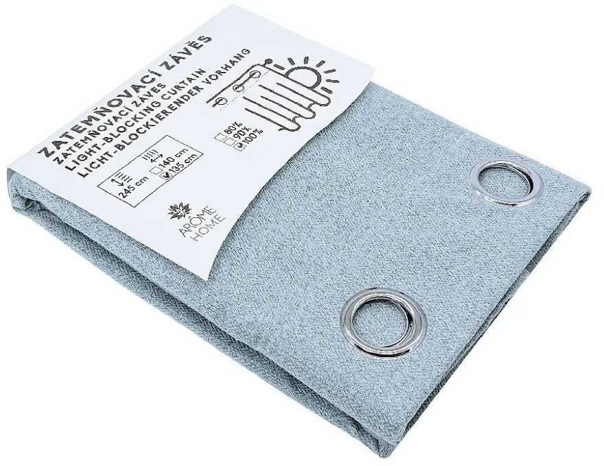 ARÔME HOME Zasłona zaciemniająca niebiesko-szara,135 x 245 cm