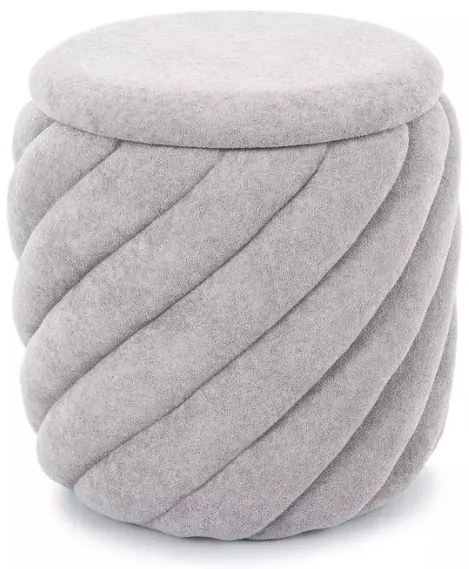 Szary puf PELARO z przestrzenią do przechowywania 42x42 cm