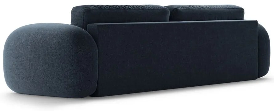 Ciemnoniebieska rozkładana/ze schowkiem sofa z tkaniny szenilowej 262 cm Tonale – Cosmopolitan Design