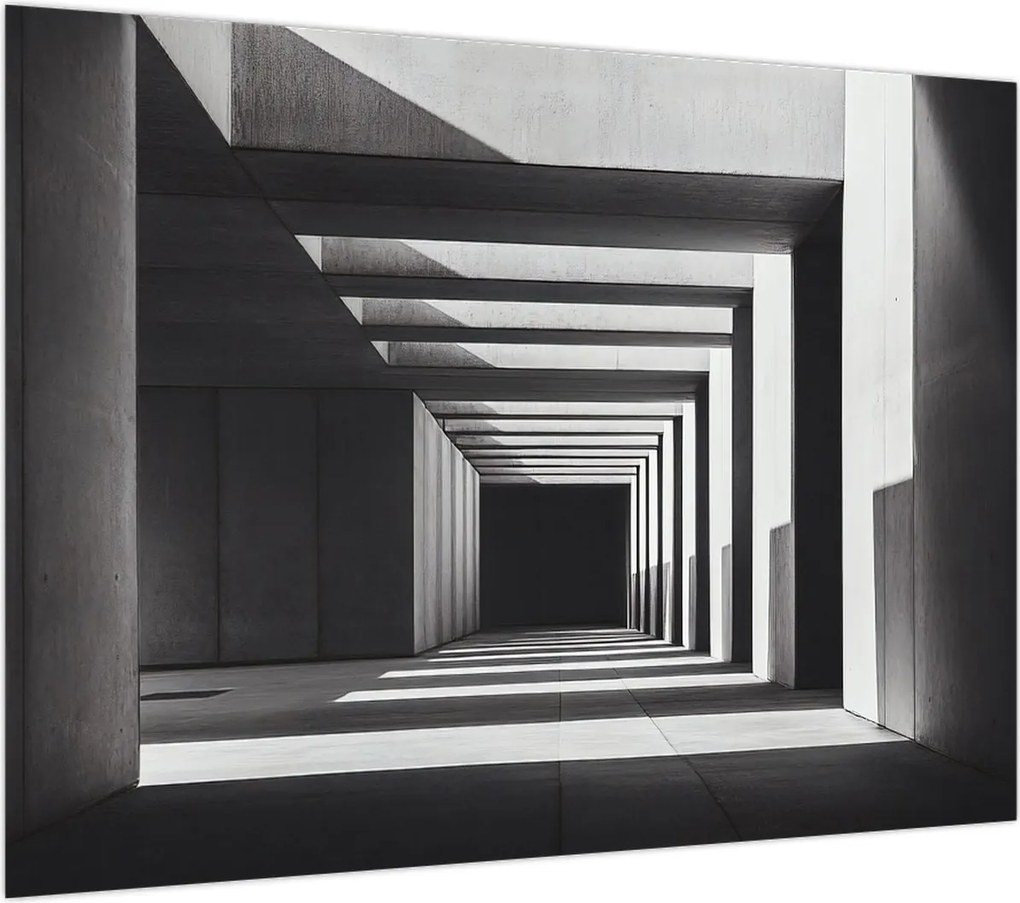 Obraz na szkle - Kwadratowy tunel (70x50 cm)