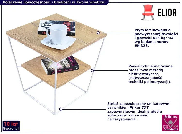 Dwupoziomowy stolik kawowy dąb lancelot - Arakin 5X