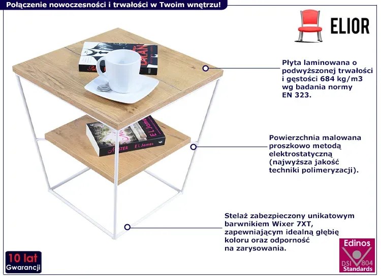 Dwupoziomowy stolik kawowy dąb lancelot T8-B07