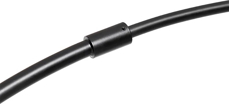 Inteligentna lampa łukowa podłogowa czarna ze złotem i przydymionym szkłem z WiFi G95 - Zuzanna