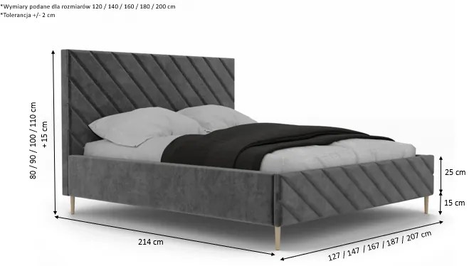 Łóżko sypialniane PINKI I SLIM - 180x200
