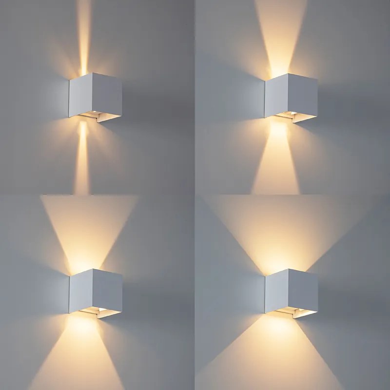 Zewnetrzna Lampa ścienna zewnętrzna biała z wbudowanym LED 2-światła IP54 - Edwin Nowoczesny Oswietlenie zewnetrzne