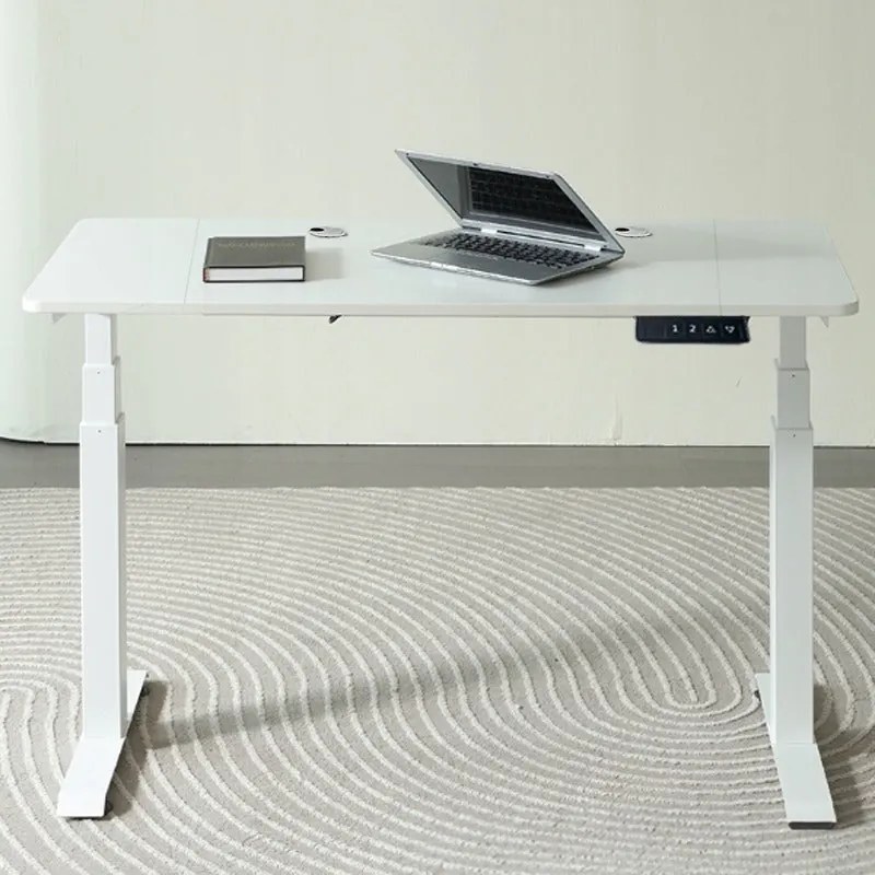 Biurko Elektryczne Podnoszone Białe 160x80 Regulowane Wysokości 72-118 cm