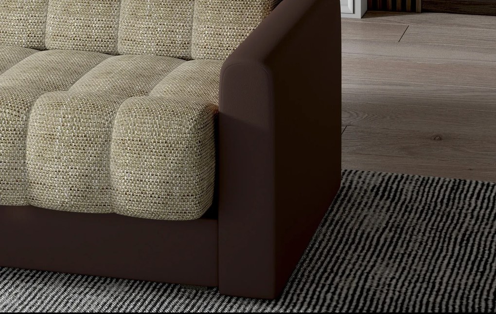 Sofa rozkładana z funkcją spania GARETT VELVET beżowa/szara ELTAP