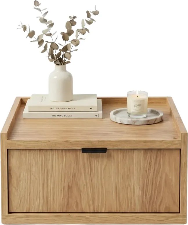 Szafka nocna wisząca z szufladą hikora naturalna H8-S22