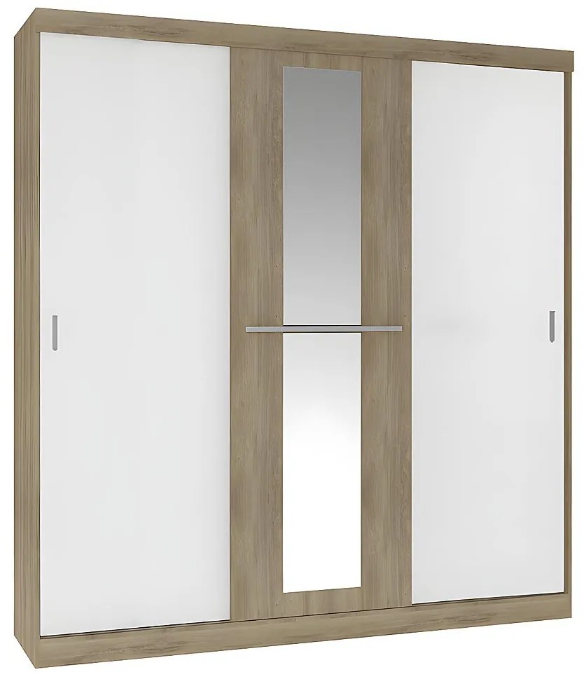Szafa - 3 przesuwnych drzwi - dł.205 cm - Kolory: Naturalny i beżowy - DIDDA II