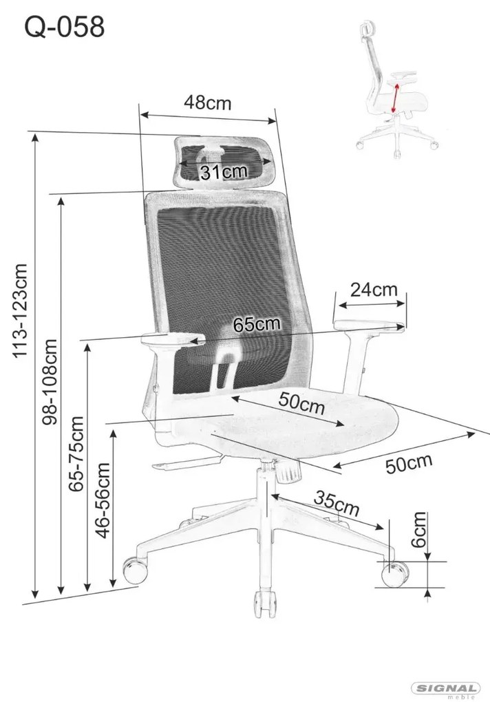 FOTEL OBROTOWY Q-058 CZARNY SIGNAL