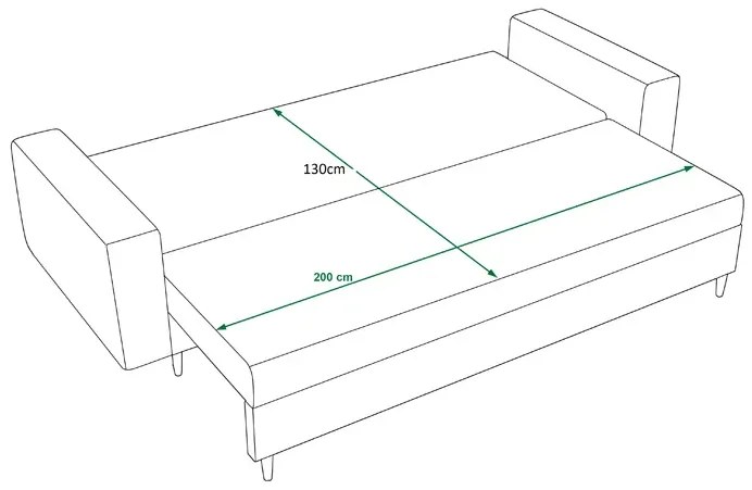 Kanapa rozkładana z funkcją spania turkus Tutto
