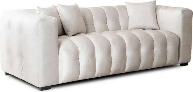 Sofa MODERNO 3S Trzyosobowa Kremowa Welurowa Nowoczesna