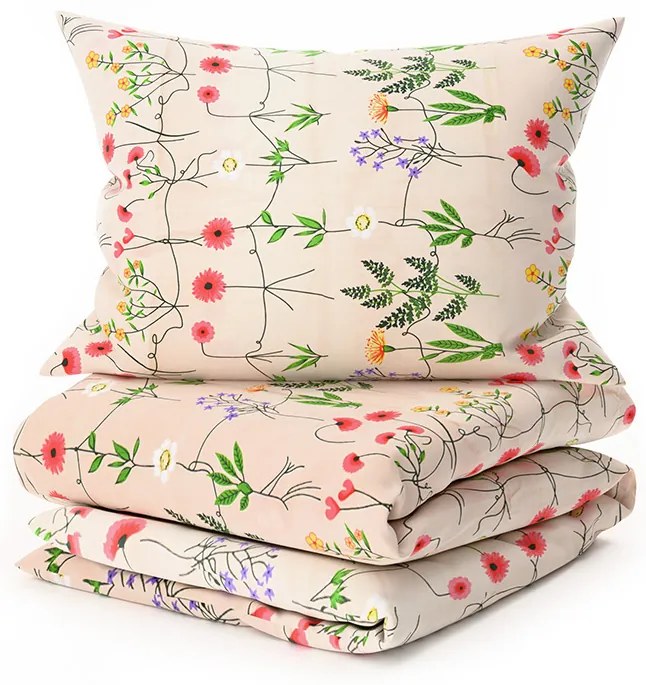 PrzytulneMieszkanie.pl PrzytulneMieszkanie.pl Bawełniana pościel HERBAR BLEND beżowa Rozmiar pościeli: 70 x 90 cm | 140 x 220 cm