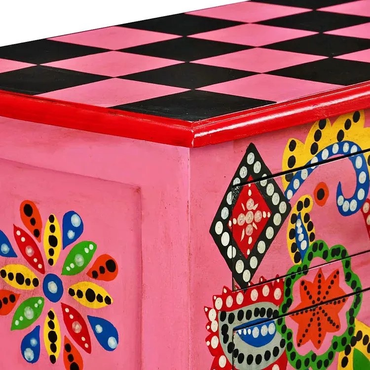 Różowa konsola z szufladami T9-W42