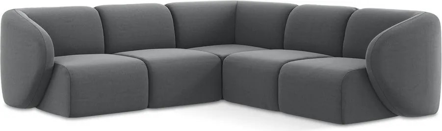 Szary aksamitny narożnik Lani – Makamii