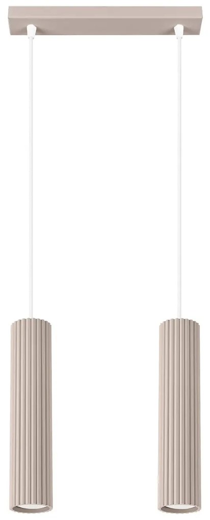 Lampa wisząca KARBON 2 taupe ryflowana SOLLUX  LIGHTING