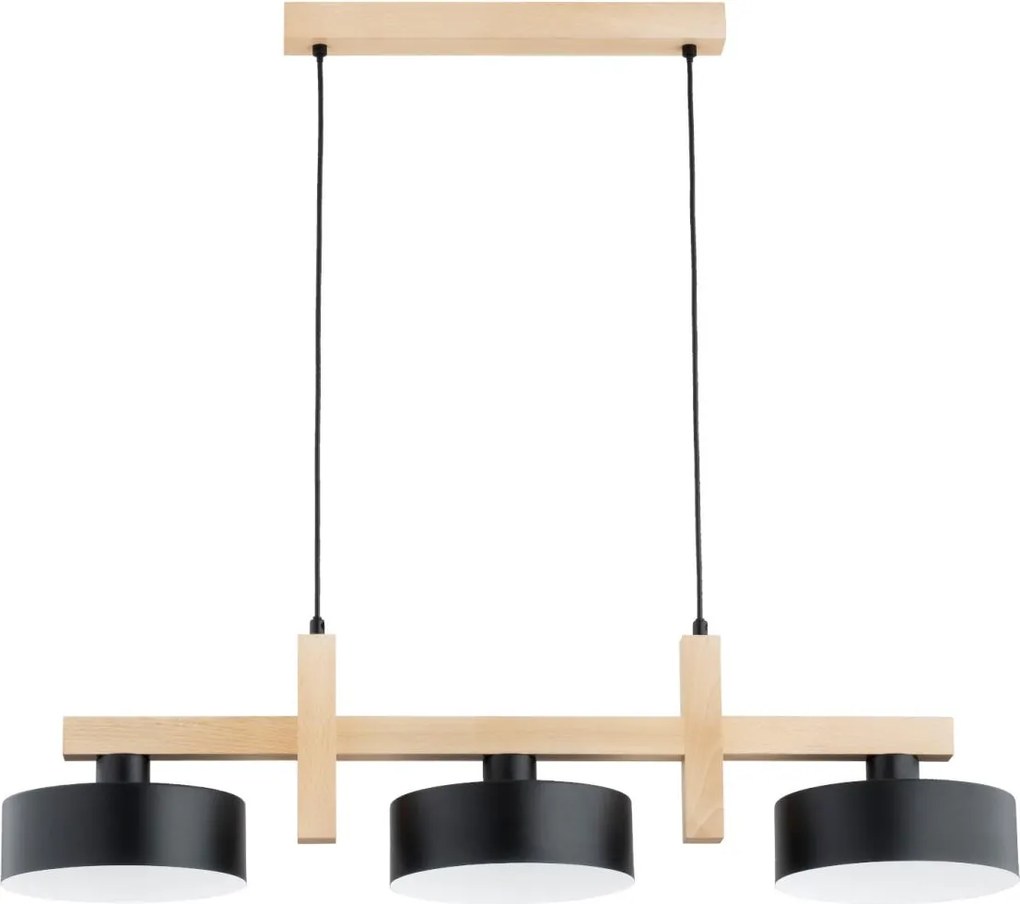 Żyrandol na lince CERTA 3xE27/15W/230V czarny/beżowy