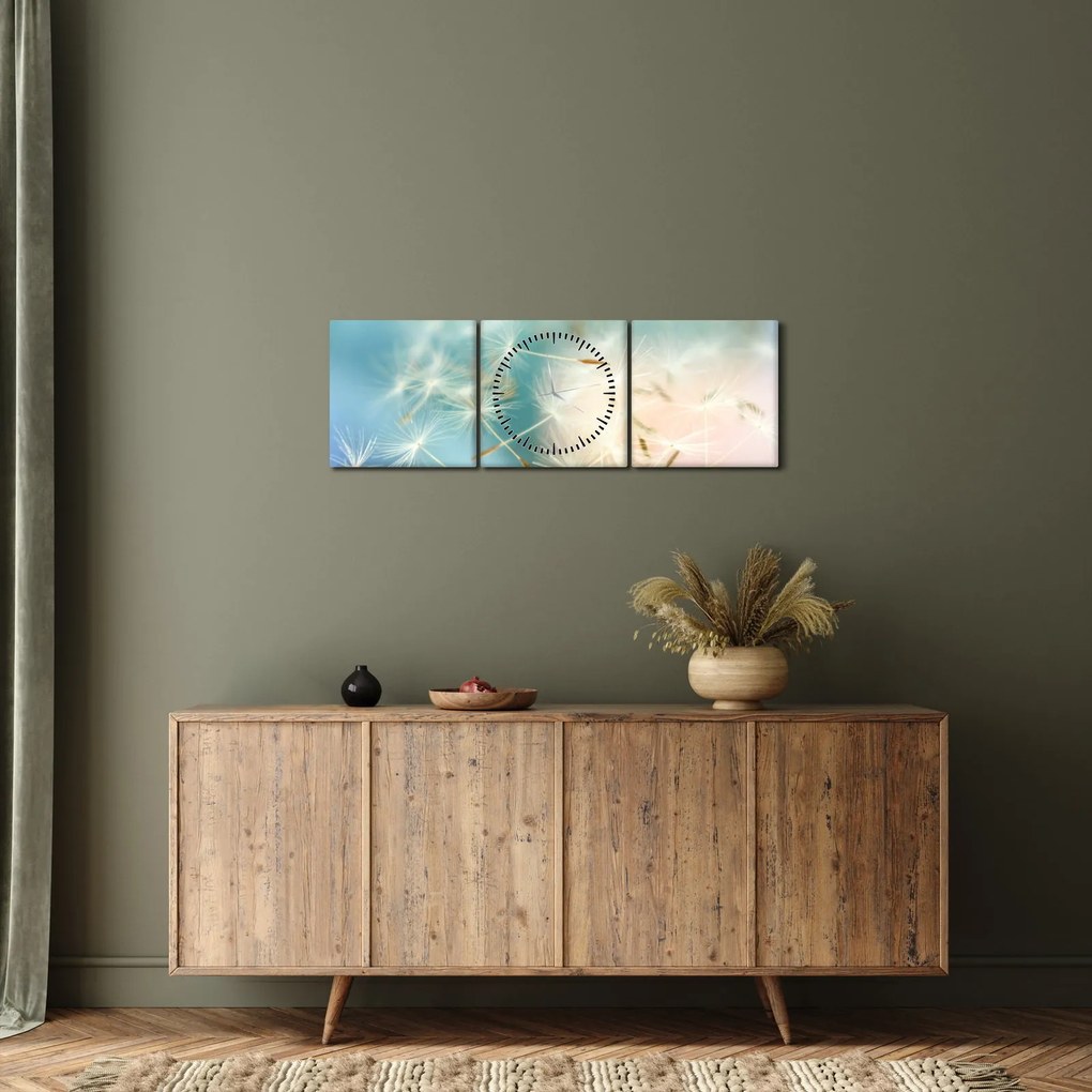 Obraz - szczęścia (z zegarem) (90x30 cm)