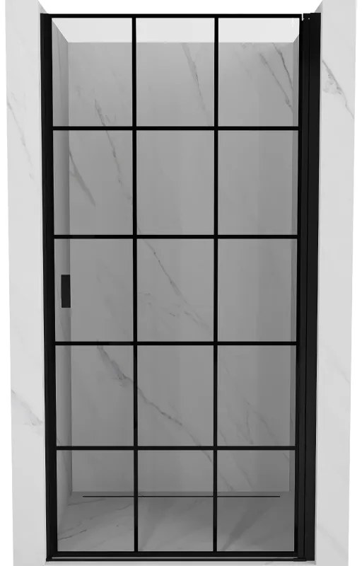 Mexen Mist-B drzwi prysznicowe uchylne prawe 70 cm, czarna kratka, czarne - 8A2-070-000-70-77-P