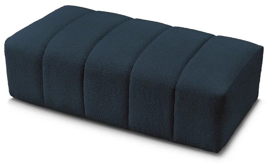 Ciemnoniebieski podnóżek z materiału bouclé Annecy – Bobochic Paris
