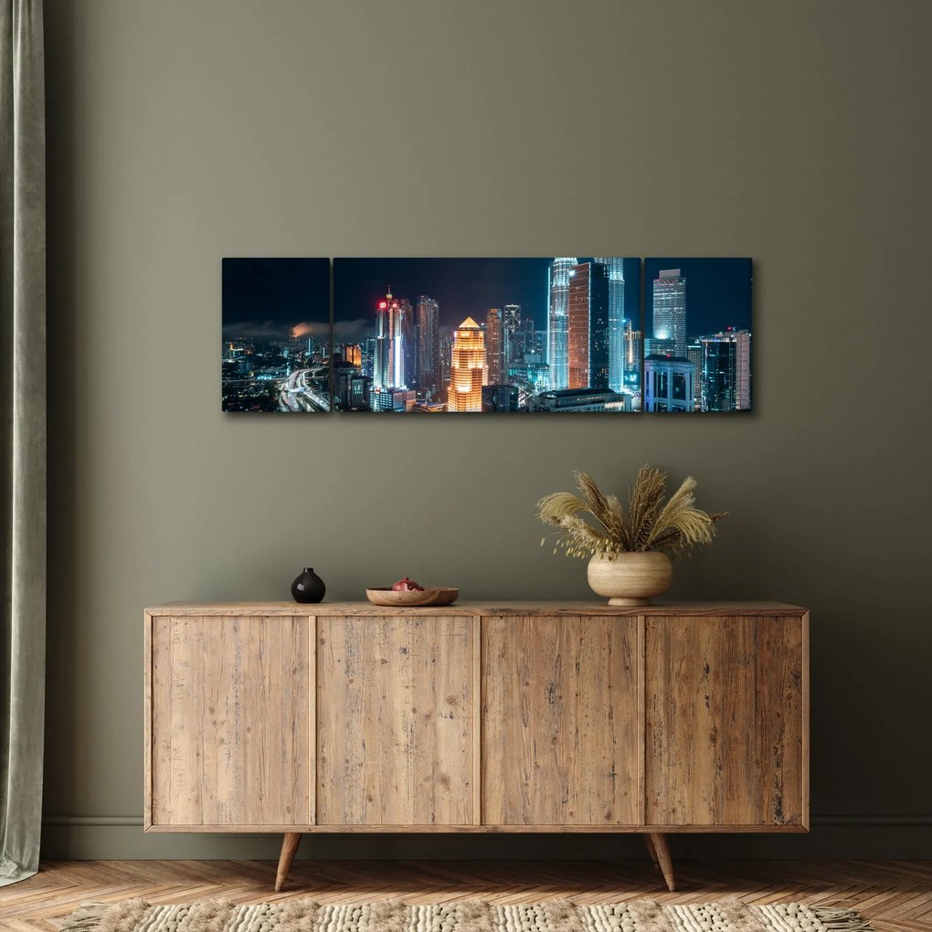 Obraz - Noc w Kuala Lumpur (170x50 cm)
