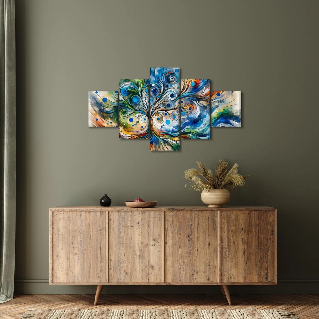 Obraz – Kolorowe energetyczne drzewo (125x70 cm)