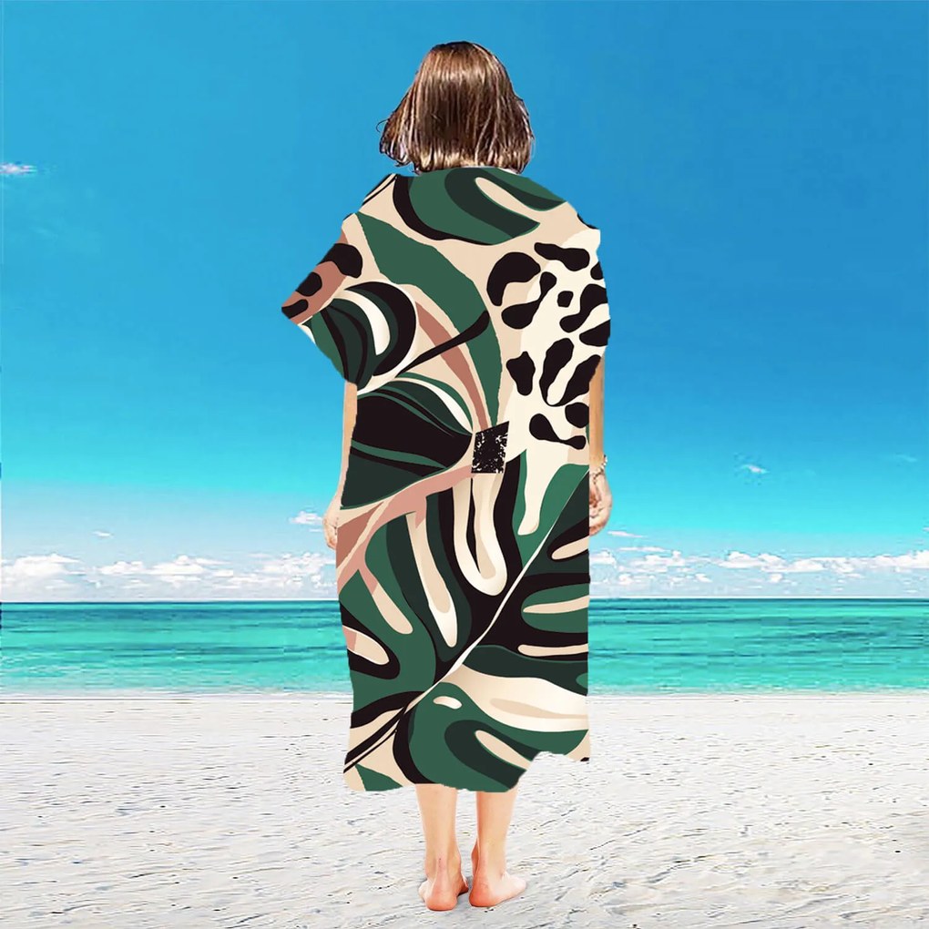 Ponczo plażowe SAFARI kolorowe 80x145 cm