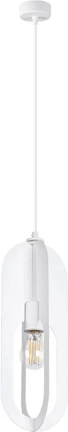 Biała pojedyncza lampa wisząca metalowa loft - A651 F5-N04