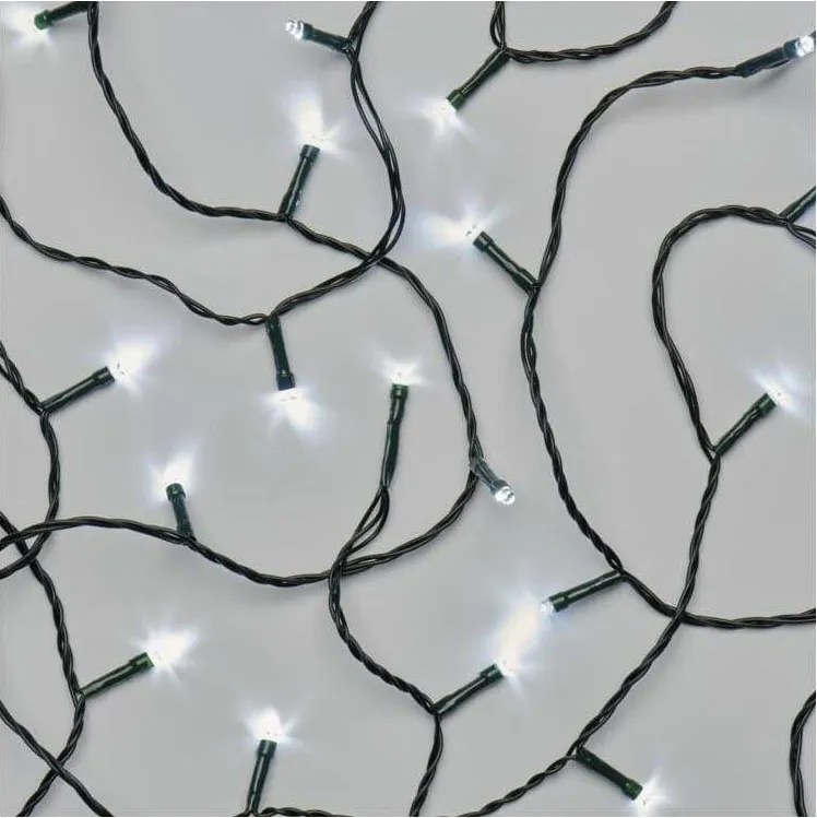 Zewnętrzny łańcuch świetlny LED 120 diod / 17 m, IP44, zimna biel