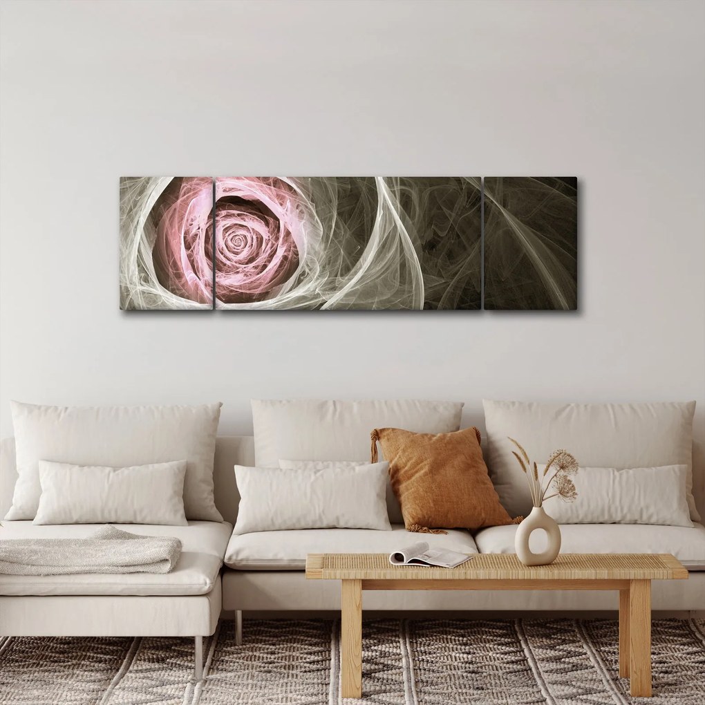 Obraz - Abstrakcyjny róż jasnoróżowy (170x50 cm)