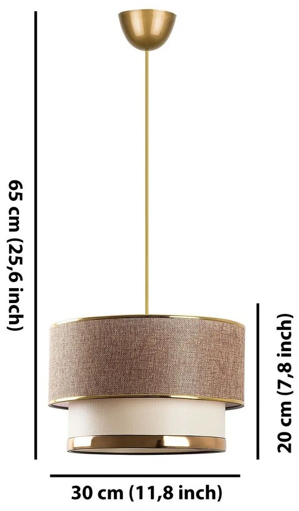 Lampa wisząca Cake - beżowa, złota