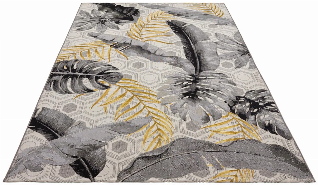 Dywan zewnętrzny Flair Liście szaro-zielone 120 cm x 180 cm