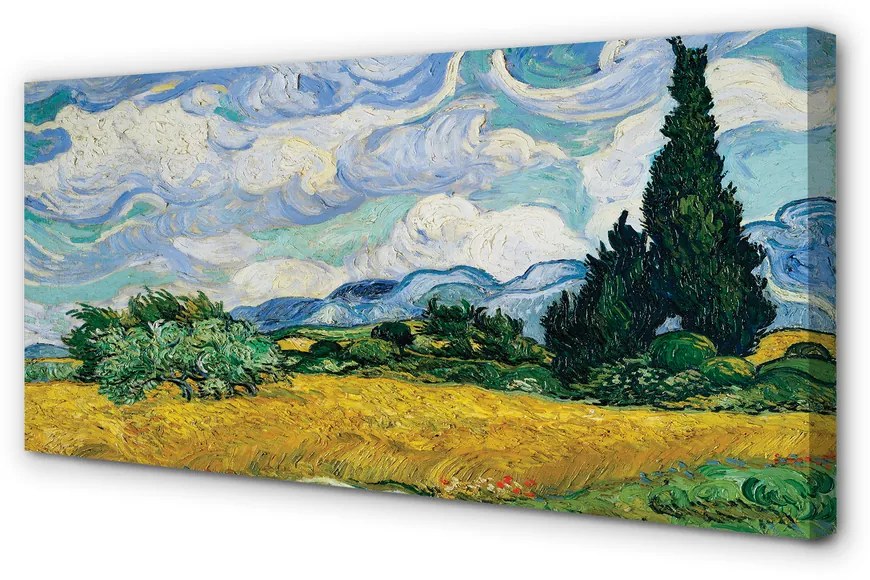 Zdjęcie na płótnie Pole pszenicy z cyprysami - Vincent van Gogh