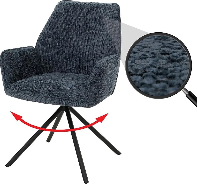 Krzesło do jadalni MCW-G67,  ciemnoniebieskie