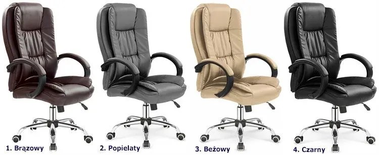 Szary Fotel Skórzany Obrotowy B3-R14