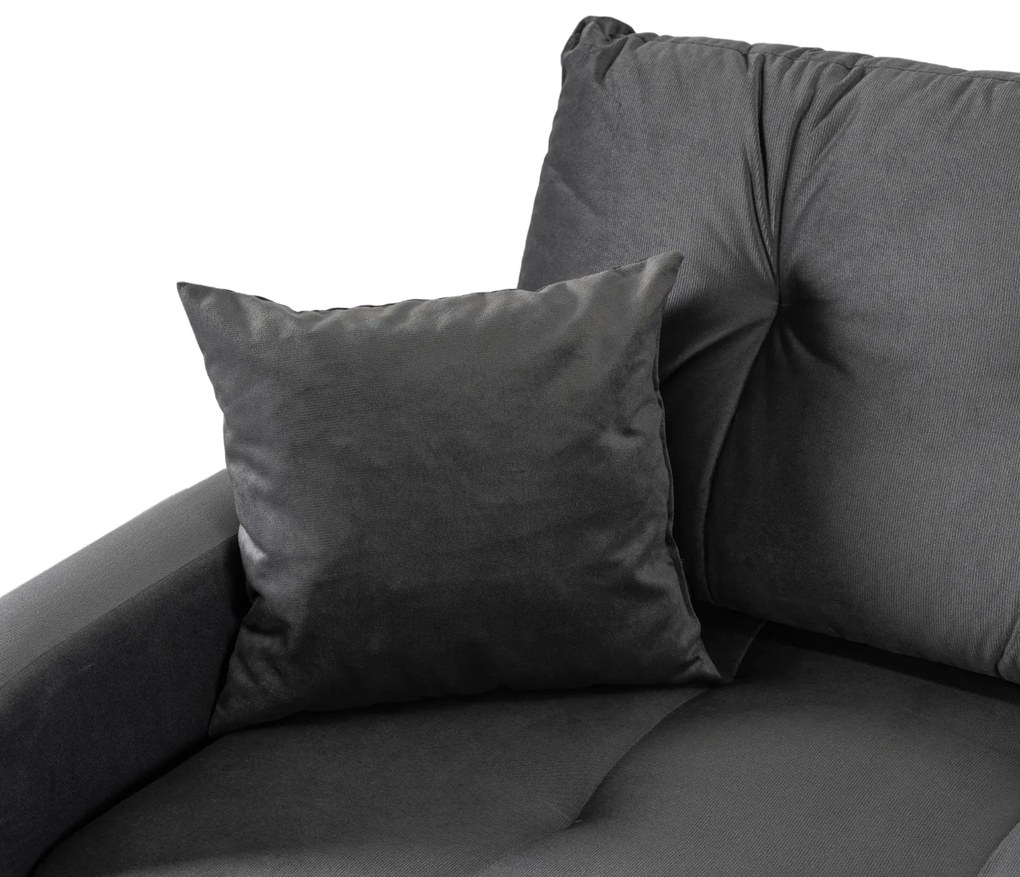 Sofa z Funkcją Spania FAVIO Wersalka Rozkładana Dwuosobowa Welurowa Szara Nowoczesna do Salonu