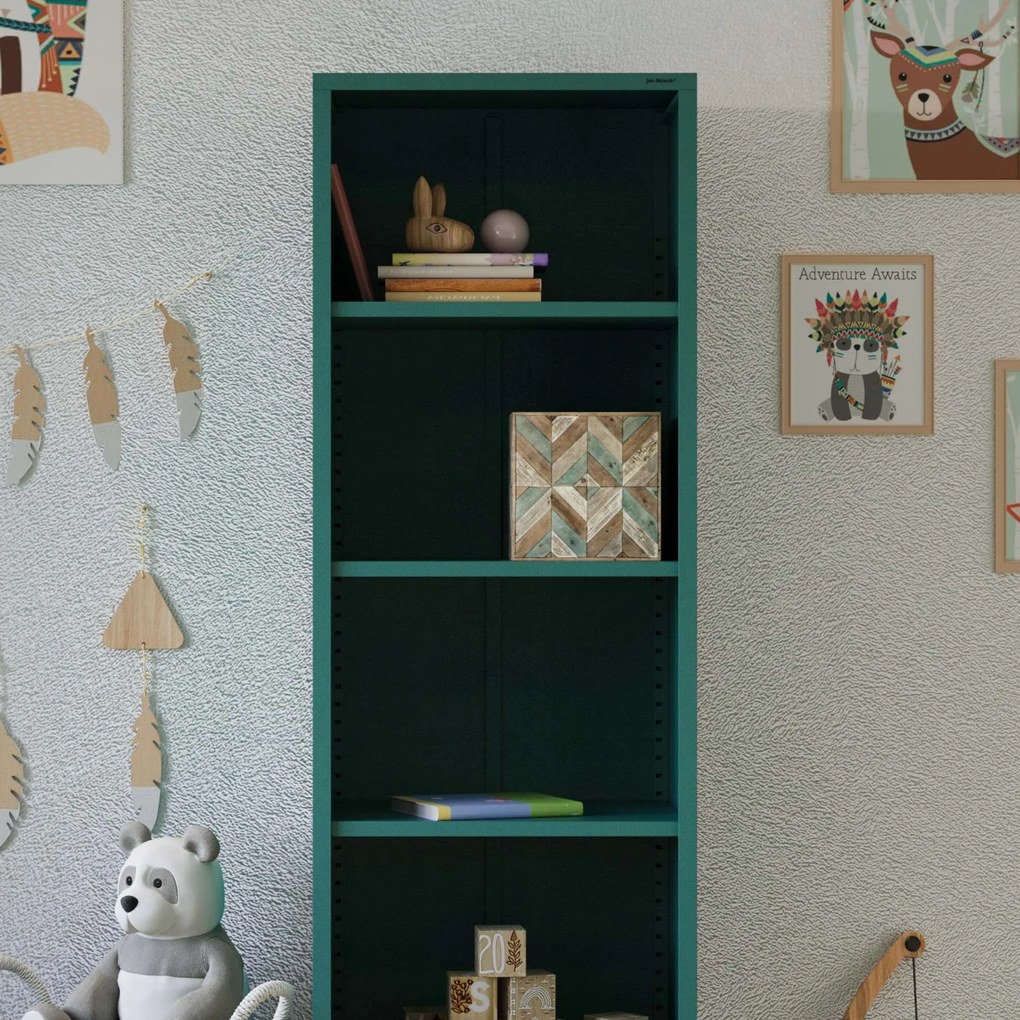 Regał na książki MARIO, 500 x 1800 x 350 mm, Modern: morski