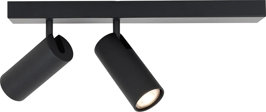Nowoczesny plafon z reflektorami czarny 2-światła regulowane - Renna