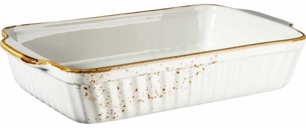 Mäser Naczynie żaroodporne Pintar White brązowekropki 36,4 x 22,3 cm, L